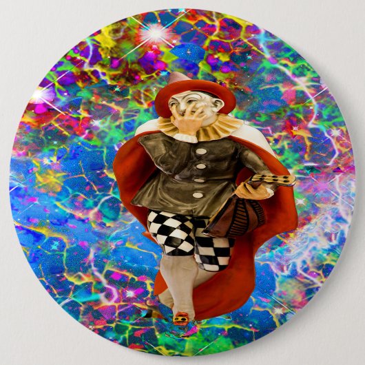 Clown Troubadour Ronde Button 6,0 Cm (Voorkant)