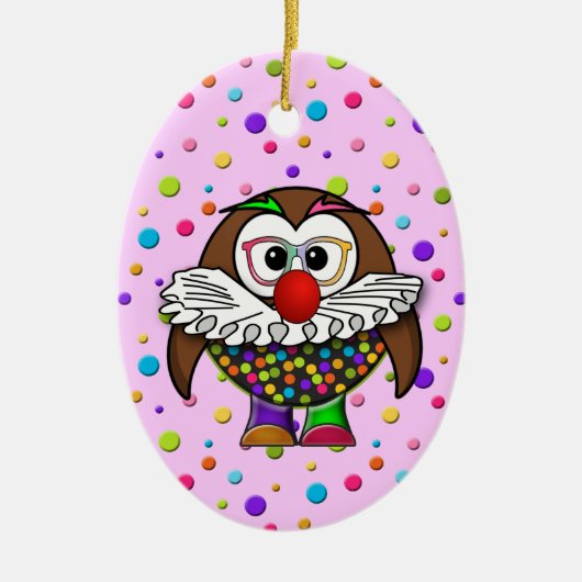clown uil keramisch ornament (Voorkant)