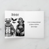 Clown, Vampire en Zombie Halloween kleurplaat Kaart (Binnen)