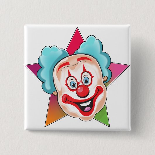 clown vierkante button 5,1 cm (Voorkant)
