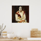 "Clown with Black Wig" door Walt Kuhn Poster (Keuken)