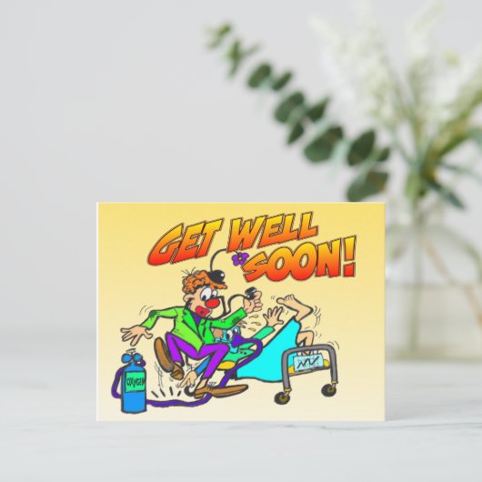 Clown wordt snel beter Briefkaart (Staand voorkant)