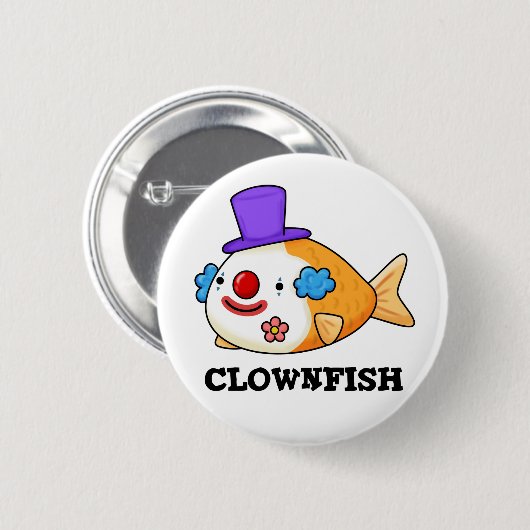 Clownfish Cute Animal Fish Pun Ronde Button 5,7 Cm (Voorkant /achterkant)