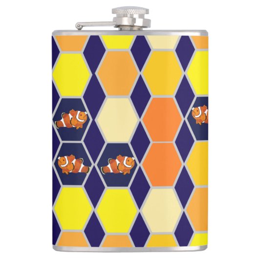 Clownfish Hand getrokken kunst Heupfles (Voorkant)