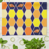 Clownfish Hand getrokken kunst Theedoek (Gevouwen)