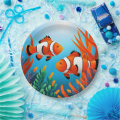 Clownfish in zeewier papieren bordje (Feest)