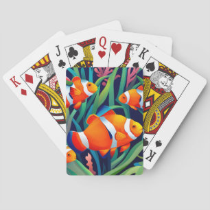 Clownfish in zeewier pokerkaarten