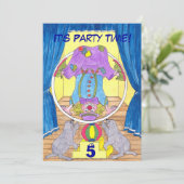 Clowning Capers Carte d'invitation pour la fête d' (Debout devant)