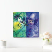 CLOWNS COLLECTIE / Venetian Masquearde Ball Vierkante Klok (Huis)