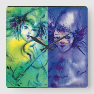 CLOWNS COLLECTIE / Venetian Masquearde Ball Vierkante Klok