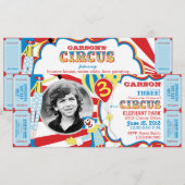 Clowns de cirque Invitation d'anniversaire (Devant / Derrière)