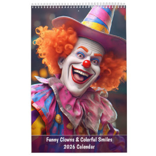 Clowns drôles & Sourires Colorés Calendrier 2026