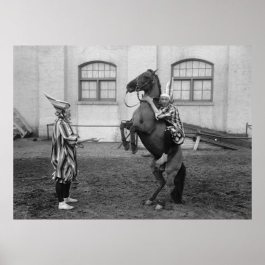 Clowns en paarden Poster (Voorkant)
