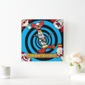 Clowns Made Me Do It! Blue BG Wall Clock Vierkante Klok (Huis)
