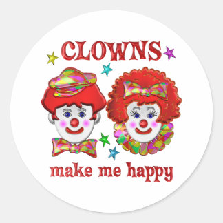 Clowns maken me gelukkig ronde sticker