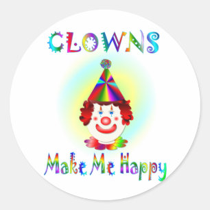 Clowns maken me gelukkig ronde sticker