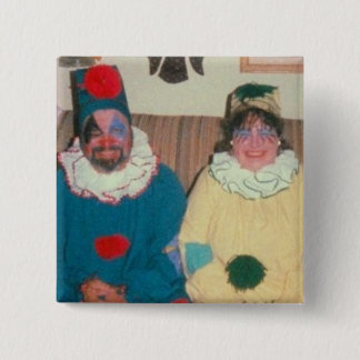 clowns vierkante button 5,1 cm