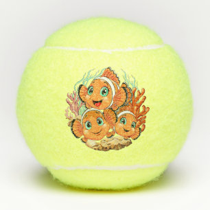 Clownvis Cartoon grappig Familie Onderwater Tennisballen
