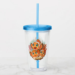 Clownvis Cartoon leuk Familie Onderwater Acryl Drinkbeker