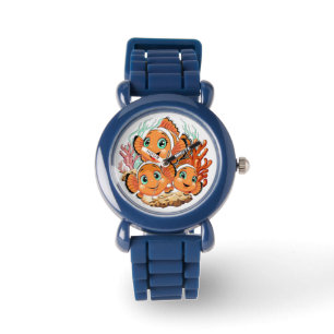 Clownvis Cartoon leuk Familie Onderwater Horloge
