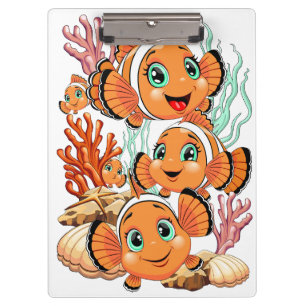 Clownvis Cartoon leuk Familie Onderwater Klembord