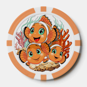 Clownvis Cartoon leuk Familie Onderwater Poker Chips