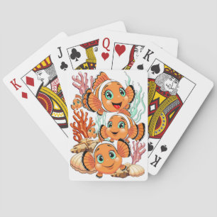 Clownvis Cartoon leuk Familie Onderwater Pokerkaarten