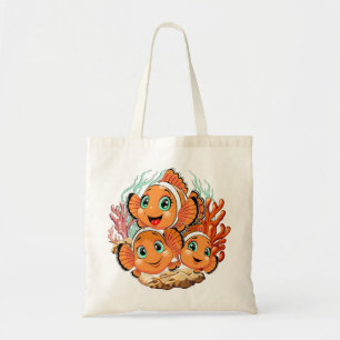 Clownvis Cartoon leuk Familie Onderwater Tote Bag