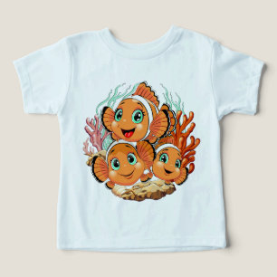 Clownvis Cartoon Lief Familie Onderwater