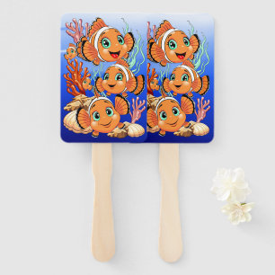 Clownvis Cartoon lief Familie Onderwater Handwaaier