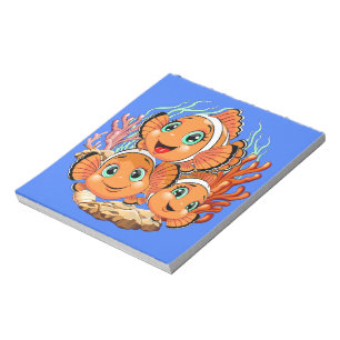 Clownvis Cartoon lief Familie Onderwater Notitieblok