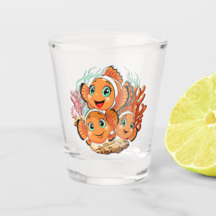 Clownvis Cartoon lief Familie Onderwater Shot Glas