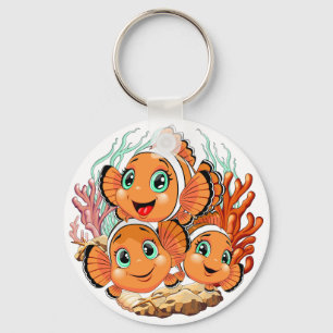 Clownvis Cartoon lief Familie Onderwater Sleutelhanger