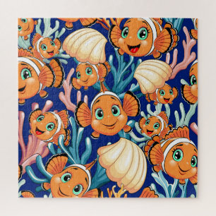 Clownvis Cartoon vrolijk Familie Onderwater Legpuzzel