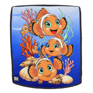 Clownvis Cartoontje schattig Familie Onderwater Rugtassen