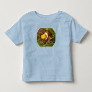 Clownvis in groene anemoon. Fotografisch ontwerp Kinder Shirts