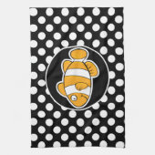 Clownvissen op zwarte en witte stippen theedoek (Verticaal)