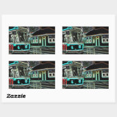 CLRV Neon à stn Set 4 Stickers Rectangle (Feuille)