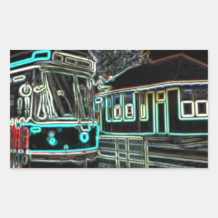 CLRV Neon à stn Set 4 Stickers Rectangle
