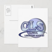 CLS FunBlue LOGO - KLINISCHE LABORATORIUMWETENSCHA Briefkaart (Voorkant / Achterkant)