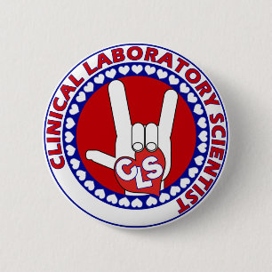 CLS KLINISCHE LABORATORIUMWETENSCHAPPELIJK IK HOOP RONDE BUTTON 5,7 CM