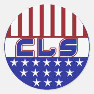 CLS PATRIOT USA FLAG - KLINISCHE LAB WETENSCHAPPEL RONDE STICKER