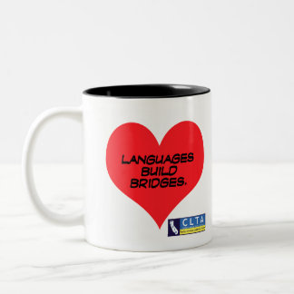 CLTA Zazzle Heart- Talen bouwen Bruggen Tweekleurige Koffiemok
