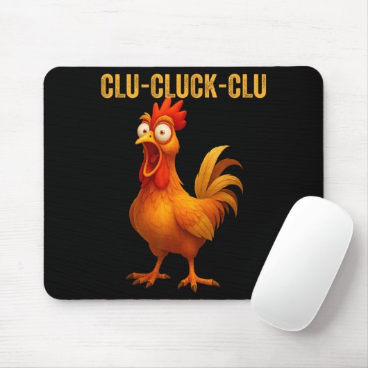 Clu-cluck-clu Funny Rooster Chicken Hilarious Farm Muismat (Met muis)