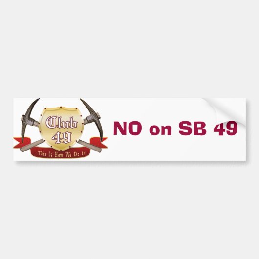 Club 49 Bumpersticker - NO op SB 49 (Voorkant)
