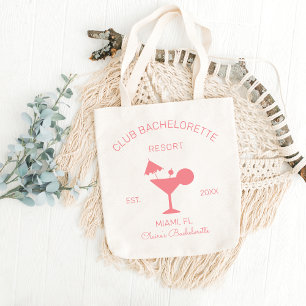 Club Bachelorette Martini Beach Bruiloft Welkom Tote Bag