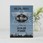 Club Bar Mitzvah Navy Blue Invitation Judah No Par (Debout devant)