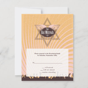 Club Bar Mitzvah Reply Card RSVP Kaartje