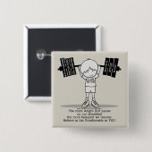 Club BITUB- Meer evenwichtig Vierkante Button 5,1 Cm (Voorkant /achterkant)