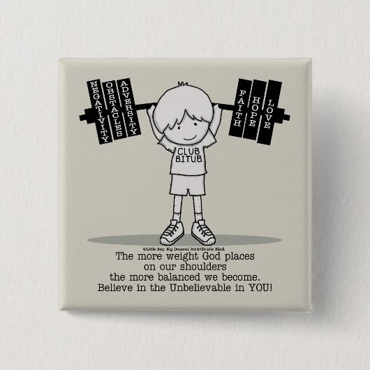 Club BITUB- Meer evenwichtig Vierkante Button 5,1 Cm (Voorkant)